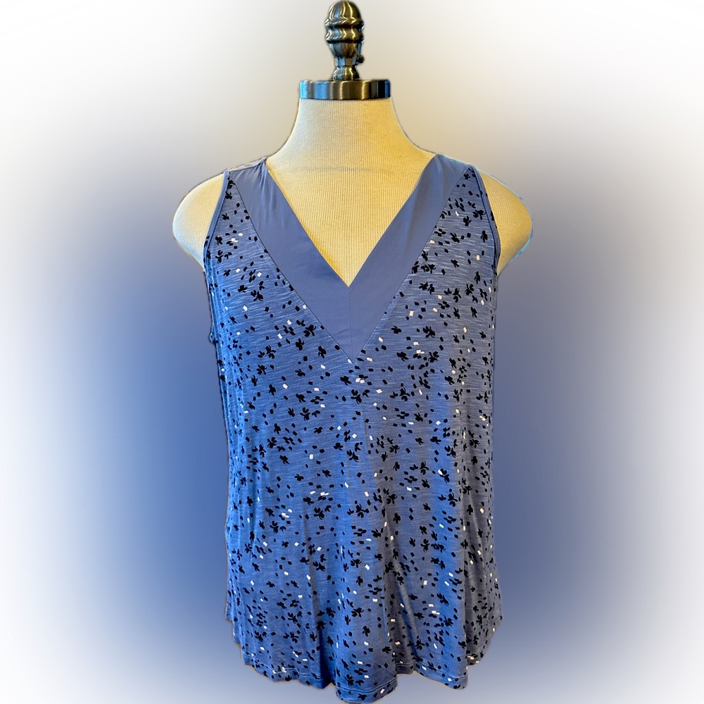 Maurices XXL Blue & Black Floral Sleeveless Top